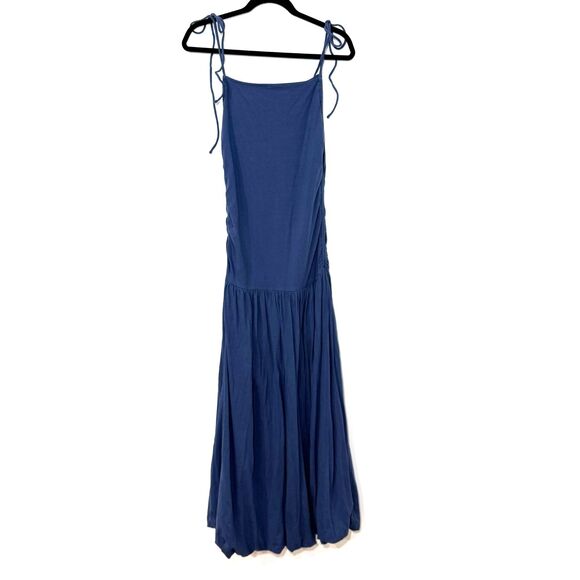 Free People FP Beach Ruched Side Bubble Hem Maxi Dress - Blue XL - Picture 1 of 6